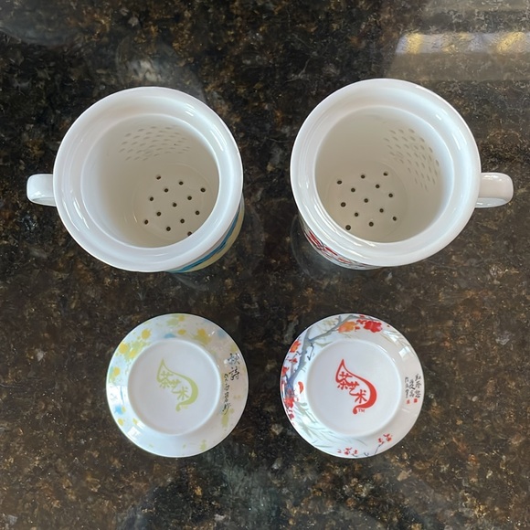 Two Teavana Ceramic Tea Infusers (Cup, Lid, and Infuser Basket) - Picture 2 of 8